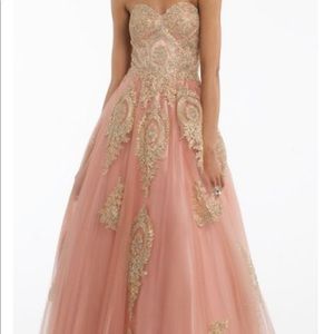 Metallic Applique Tulle Ball Gown (size:12)